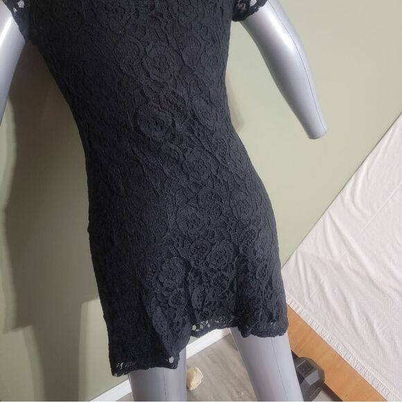 Exhilaration Women's Lined Black Lace Dress Size Medium SMOKING HOTTTT - Picture 7 of 11